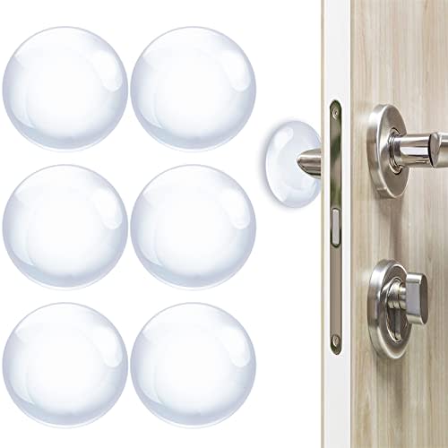 Door Stoppers Wall Protector, 6PCS Reusable Door Bumper with Self Strong Adhesive, Quiet, Shock Absorbent Gel for Home, Office, Wall Protector from Door Knobs