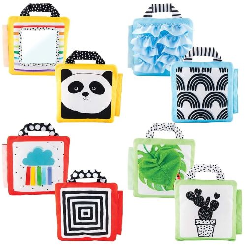 Sassy Reversible Soft Sensory Activity Panels, 4Count, Ages 0+ Months