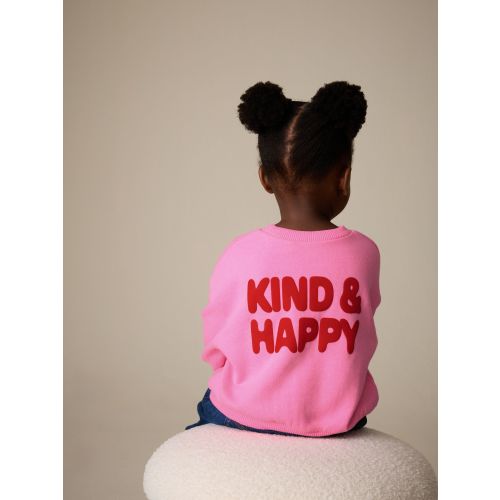 Pink Kind & Happy Crew Neck Sweatshirt (3mths-7yrs)