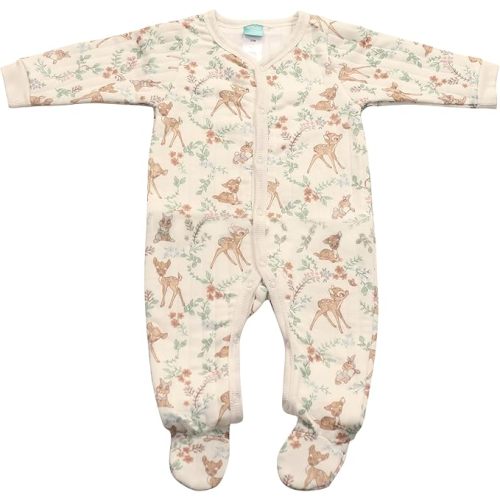 Magic Threadz Disney Clothes Baby Girls Quilted Footie Coveralls Winnie the Pooh, Bambi and Marie Printed Onesie (0/3M-6/9M)