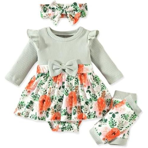 Aalizzwell Newborn Baby One Piece Romper Dress 0-18 Months