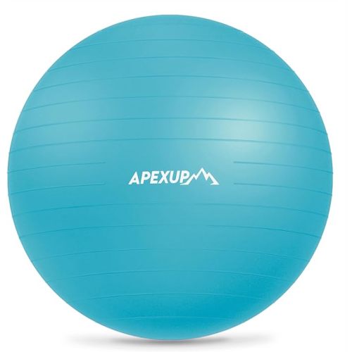 Yoga Ball Exercise Ball Anti Slip Heavy Duty for Fitness, Balance & Core Workout, Balance Training, Pregnancy & Physical Therapy, 5 Sizes