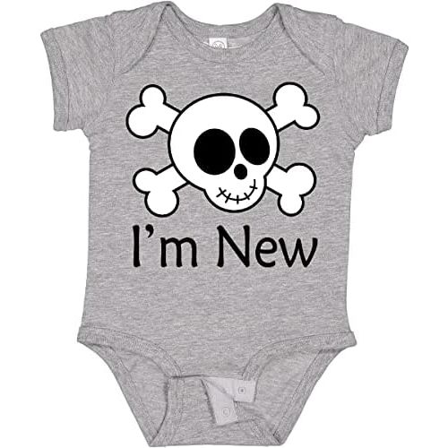 inktastic I'm New Cute Skull Baby Baby Bodysuit