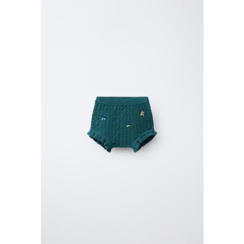 Embroidered Floral Knit Panties