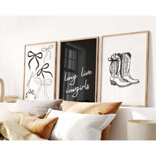 Long Live Cowgirls Coquette Set of 3 Digital Prints – WOLF PRINTS™
