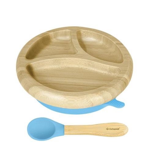 Suction Plates for Babies - Octopod Bamboo Round Plate