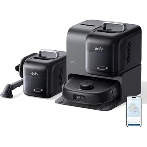 eufy Robot Vacuum E28, Portable Deep Cleaner for Carpet, HydroJet System with Roller Mop, All-in-One Robot Vacuum and Mop Combo, 20,000 Pa Suction, Zero-Tangling, Corner-to-Edge Cleaning (Upgraded)