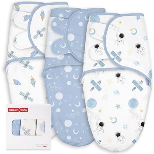 GLLQUEN BABY Swaddles for Newborns 0-3 Months, Adjustable & Easy Fastener