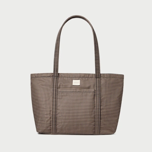 Mira Brown/Black Check Everyday Tote | Diaper Bag
