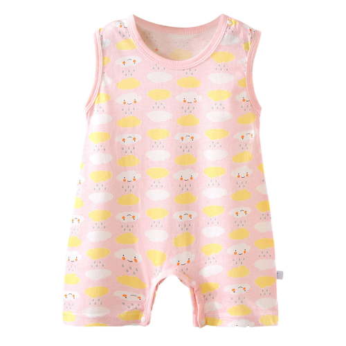 Zanarzt Toddler Boy Jumpsuit Baby Girl Boy Summer Cotton Romper Clothes Sleeveless Comfy Rompers Newborn Tops Light Pink,0-6 Months