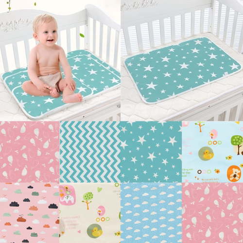 Windfall Cotton Bamboo Fiber Breathable Waterproof Underpads Mattress Pad Sheet Protector for Children or Adults, Star/ Duck Print Infant Baby Crib Changing Mat Cotton Waterproof Reusable Diaper