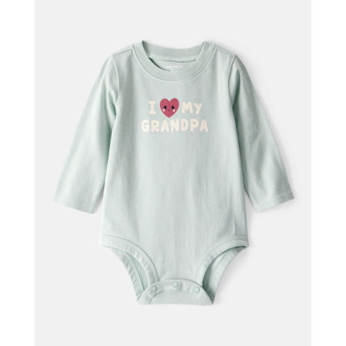 Baby Girl Cotton Long-Sleeve Graphic Bodysuit - Blue | Carter's