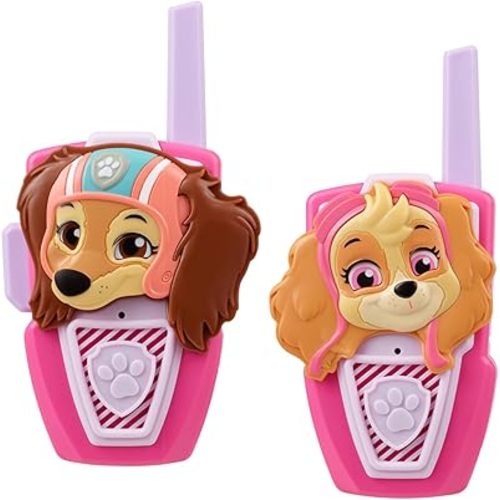 eKids Walkie Talkies de juguete de Paw Patrol para niños, juguetes de interior y exterior para niños y fanáticos de los juguetes de Paw Patrol (Skye Liberty)
