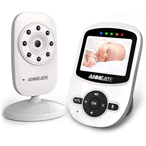 Video Baby Monitor with Digital Camera, ANMEATE Digital 2.4Ghz Wireless Video Monitor with Temperature Monitor, 960ft Transmission Range, 2-Way Talk, Night Vision, High Capacity Battery (2.4inch)