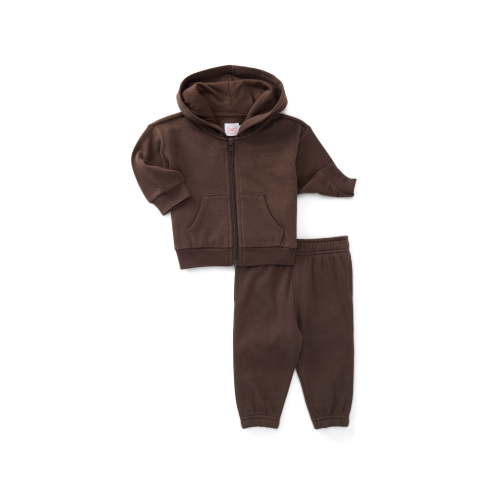 Wonder Nation Baby Boys Fleece Zip-Up Jacket and Joggers Set, 2-Piece, Sizes 0M-24M