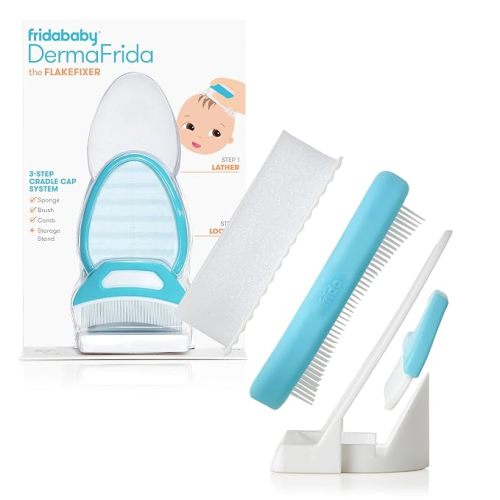 Frida Baby The 3-Step Cradle Cap System, DermaFrida FlakeFixer, White-Blue