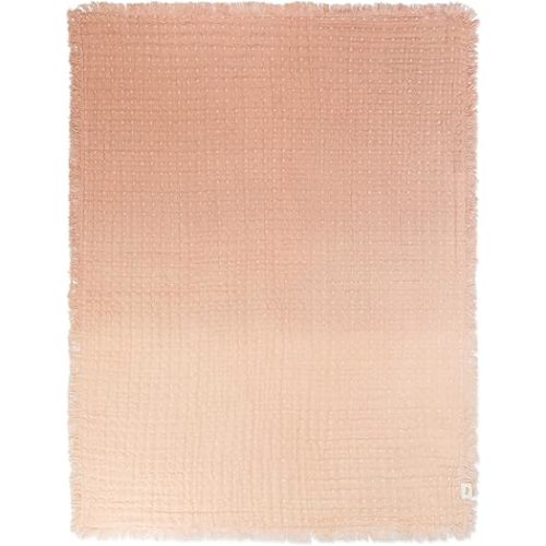 Crane Baby Multi-Layer Muslin Baby Blanket, 100% Cotton Baby Blankets, Blush Pink Ombre Design, Nursery Swaddling Blankets for Newborns, 30" x 40", Warm and Breathable Stroller Blankets for Babies