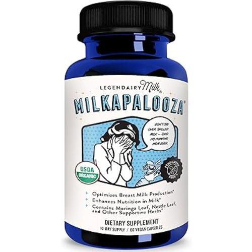 Legendairy Milk Milkapalooza Lactation Supplement for Breastfeeding Moms, Increase Breast Milk Supply with Organic Moringa, Fennel, Nettle, & Shatavari, Vegan Postpartum Essentials Fenugreek-Free 60ct