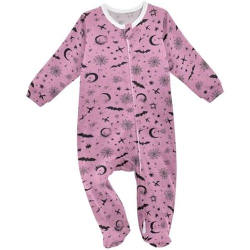 SHJI Baby One-Piece Footies Long Sleeve Rompers Pajamas Zip Front Pjs for Boys Girls kids