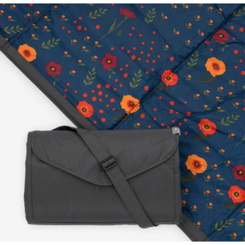 Little Unicorn Outdoor Blanket - Midnight Poppy, 5 X 7 Ft