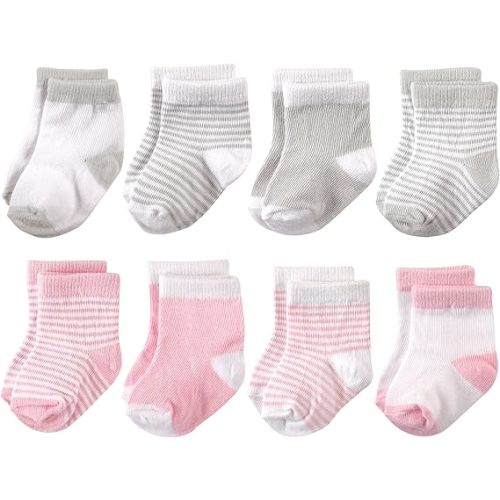 Hudson Baby Baby Girls' Cotton Rich Newborn and Terry Socks