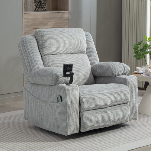 Latitude Run® 39.3'' Wide Swivel And Rocker Power Recliner With Massage And Heat & Reviews | Wayfair