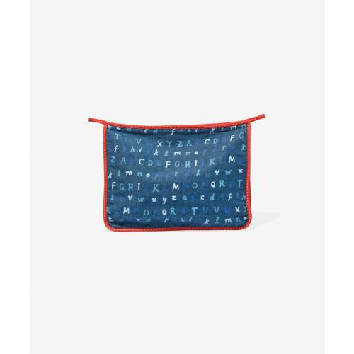 Large Zip Bag, Denim ABC's