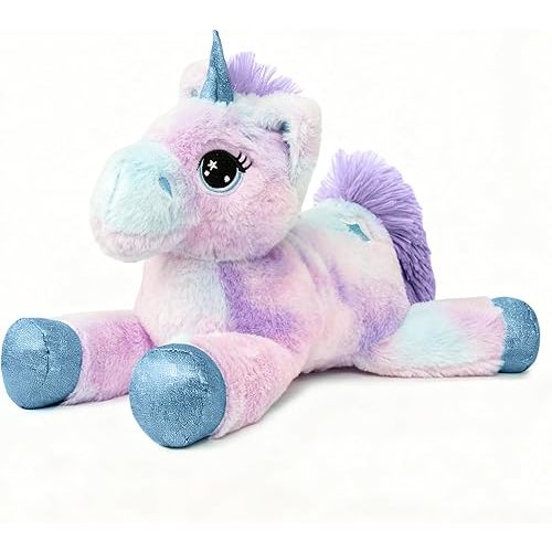 Small Stuffed Unicorn Animal Purple Rainbow Plush Little Fluffy Gifts for Kids Girls Boys Girlfriend for Birthday Christmas 15 inch