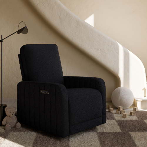 Art of Nursery by Storkcraft Kyoto Power Recliner, Black Boucle