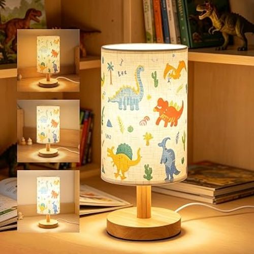 Dinosaur Table Lamp,kids Lamp for Bedroom Boys Decor Nightstand Night Light