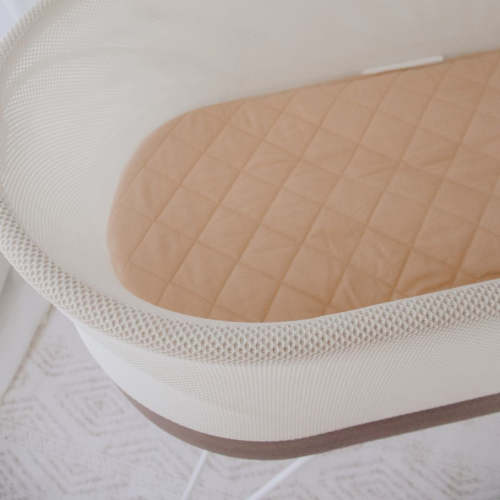 Small Oval/Moses Fitted Waterproof Sheet | Nude