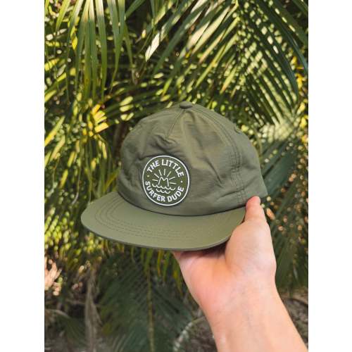Green Little Surfer Dude Nylon Snapback