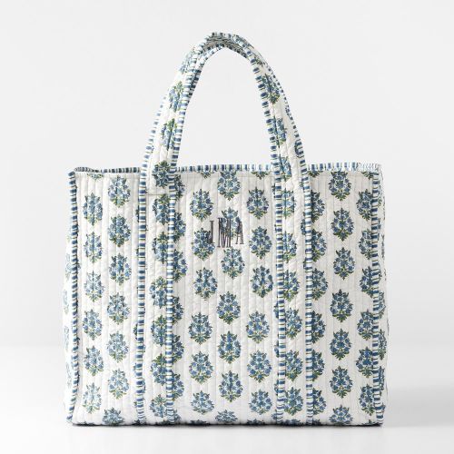 Block Print Quilted Oversized Tote