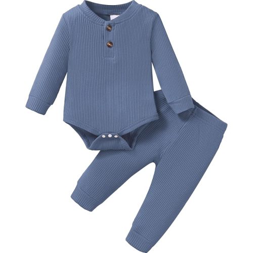 Jecson Newborn Boy Clothes Baby Boy Clothes Baby Boy Outfits Soft 0-18M | Soft, Breathable Cotton-Spandex Baby Boy Bodysuit Pants Set with Stretch Comfort, Fade & Shrink Resistance
