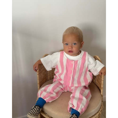 skipper jumpsuit | peony pink stripe