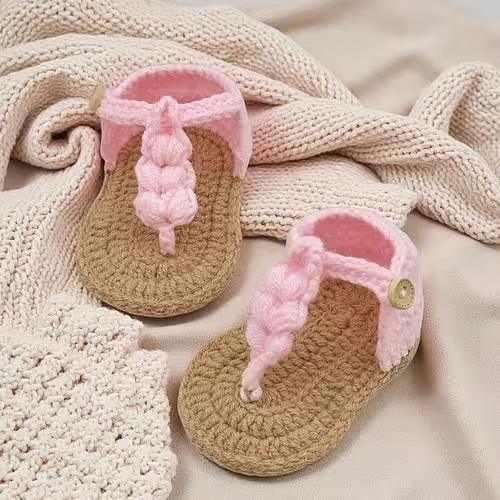childrens sandals hand knitted crochet toddler shoes newborn - Temu