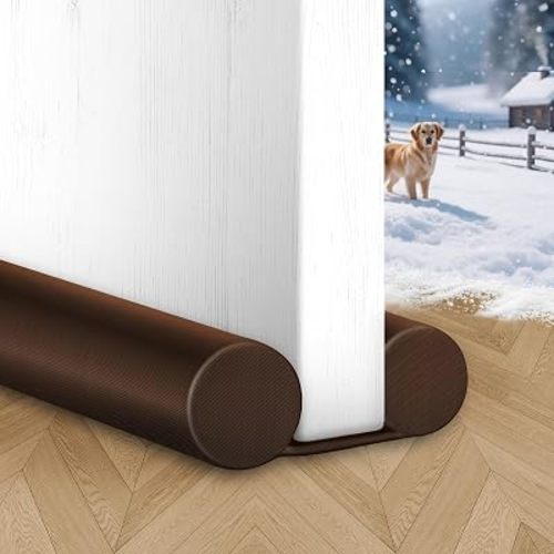 MAXTID Brown Large Door Draft Stopper 30 Inch for Small Size Bedroom Door, Fits 0.5 to 1.7" Gaps Under Door Draft Noise Blocker Large Gap Stoppers(24" 25" 26" 27" 28" 29" 30" Doors)