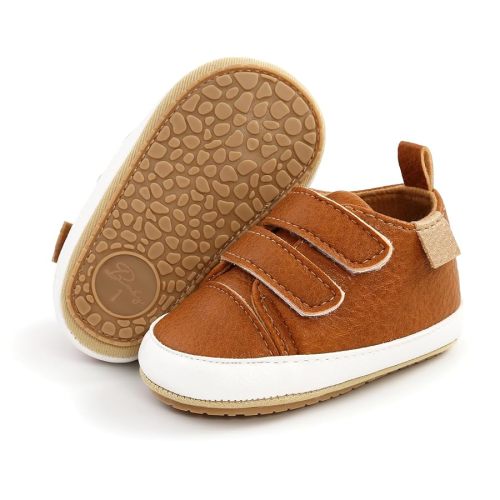 SOFMUO Baby Boys Girls High Top Ankle PU Leather Sneakers Soft Rubber Sole Infant Moccasins Newborn Oxford Loafers Anti-Slip Toddler Wedding Uniform Dress Shoes