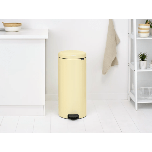 Brabantia NewIcon Step On Trash Can, 8 Gallon (30 Liter) - light yellow, blue, or green