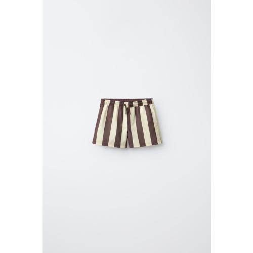 2-6 YEARS / STRIPED SWIM SHORTS - Light brown | ZARA United States