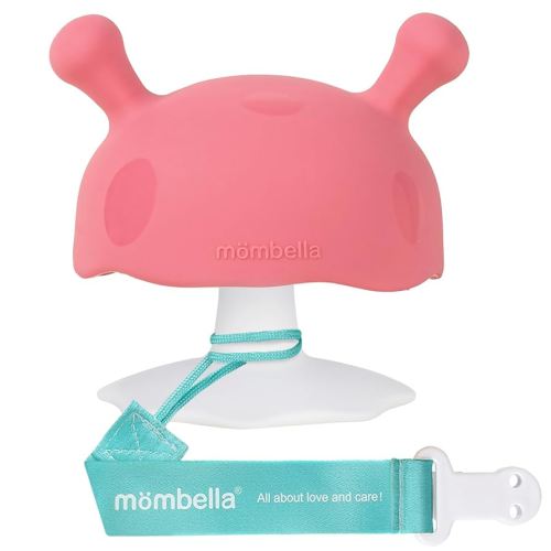 Baby Teething Toys for 3-12 Months+,Silicone Mombella Baby Teether,Soft & Easy to Grasp for Teething Relief,Safe & Comfortable Teether Toys for Sucking Needs,BPA Free (Pink Red)