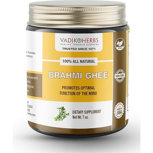 Brahmi Ghee (Herbal medicated ghee) by Vadik Herbs | Premium potency herb in a natural, fresh ghee base ~ Made in the USA every week