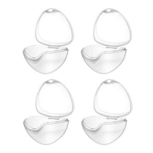 4pcs Portable Transparent Pacifier Storage Box and Case with Suction Cup, Hygienic Soother Holder Container for Baby Infant Toddler, Travel Friendly Design,Clear