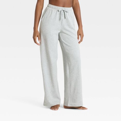 Women's Fleece Wide Leg Sweatpants - Auden™ Sable S