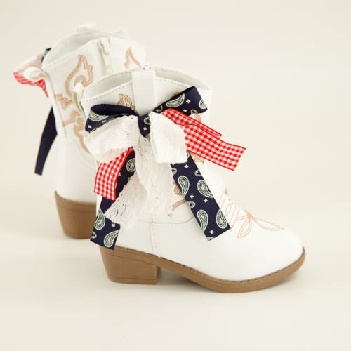 Infant Star Bow White Cowboy Boots