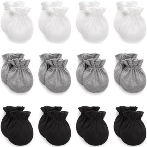Pro Goleem Newborn Baby Mittens 100% Cotton No Scratch Soft Breathable Gloves for Boys&Girls 0-6 Months Baby Essentials