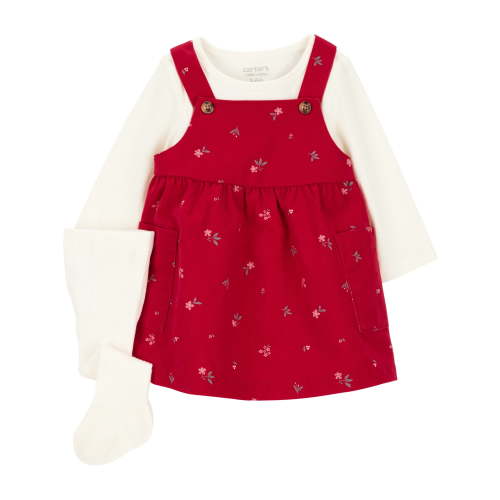 Carter's Child of Mine Baby and Toddler Girl Holiday Dress Set, 3-Piece, Sizes 0/3-24 Months