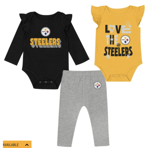 Pittsburgh Steelers Newborn Girls Play Date Creeper & Pant Set