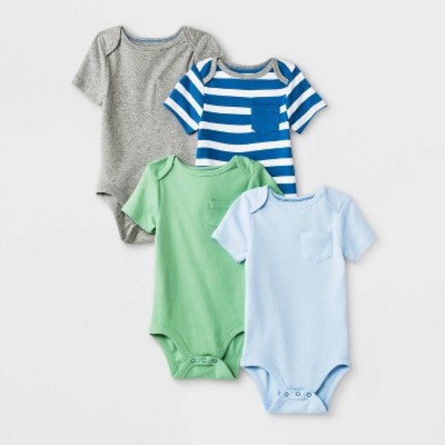 Baby Boys' 4pk Short Sleeve Bodysuit - Cloud Island™ 3-6M