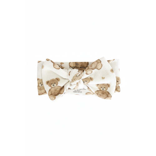 Beary Sweet Bamboo Waffle Knit Large Bow Headwrap | Caden Lane